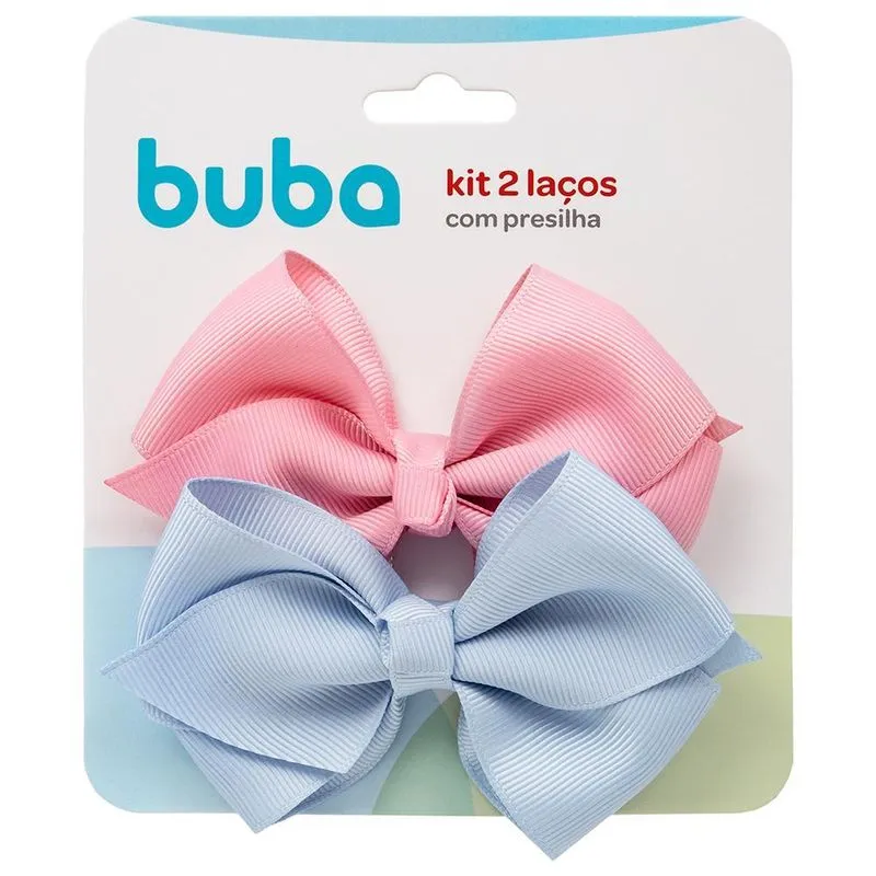 Kit Laços Infantil Azul E Rosa Com Presilha 2un 15312 - Buba
