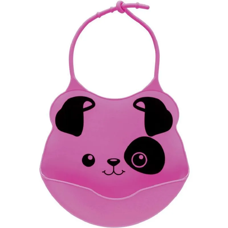 Babador De Silicone Rosa Com Pega Migalhas 15385 Buba