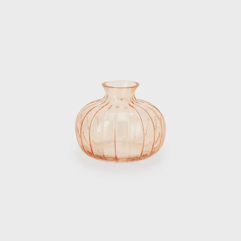 Vaso em vidro salmão bojudo