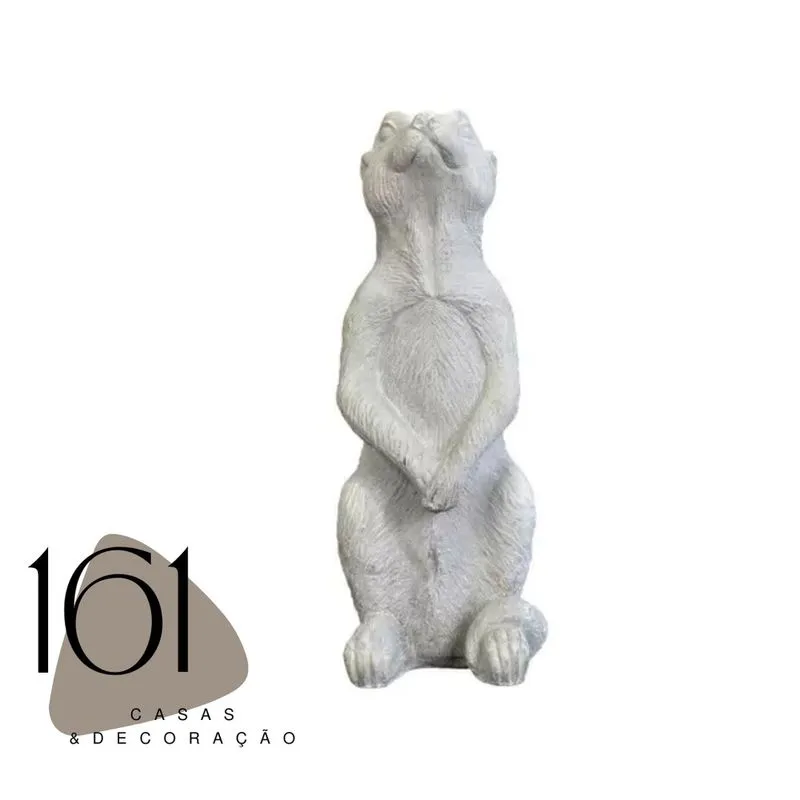 Escultura suricato em cimento - Mart - 30X10X10 cm