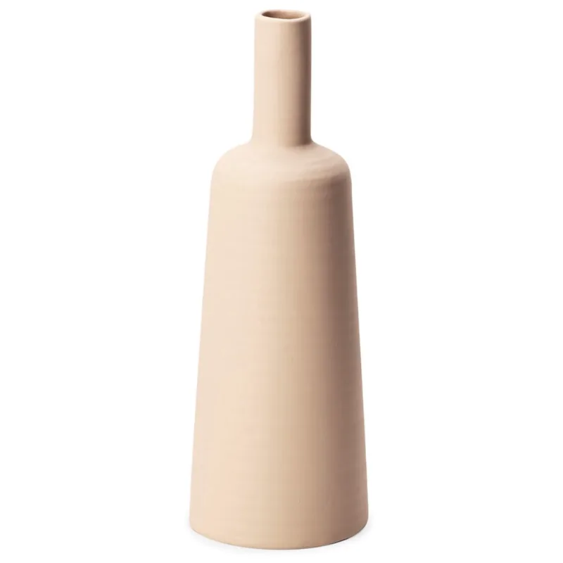 Vaso garrafa em ceramica bege 33cm