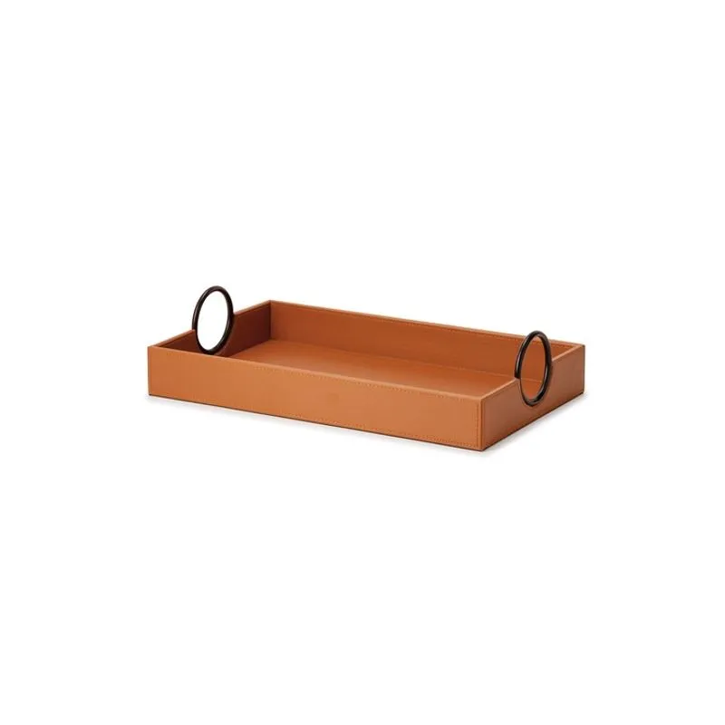 Bandeja em mdf com revestimento em pu caramelo mart 46cm