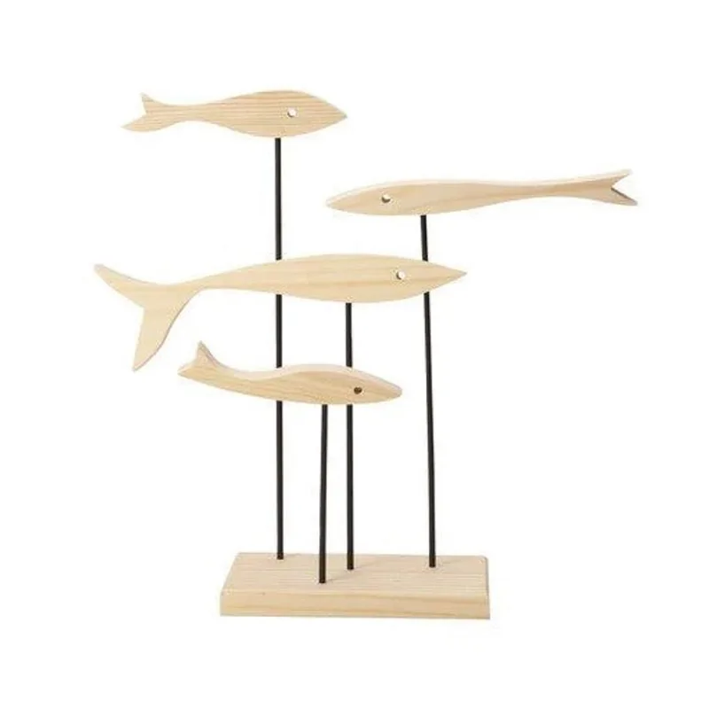 Escultura cardume em madeira - Mart - 32X28X10cm