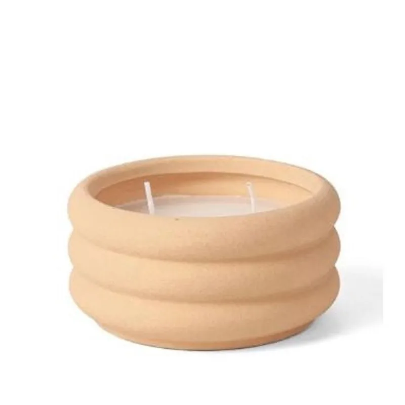 Vela com Suporte em Cerâmica Nude 12cm