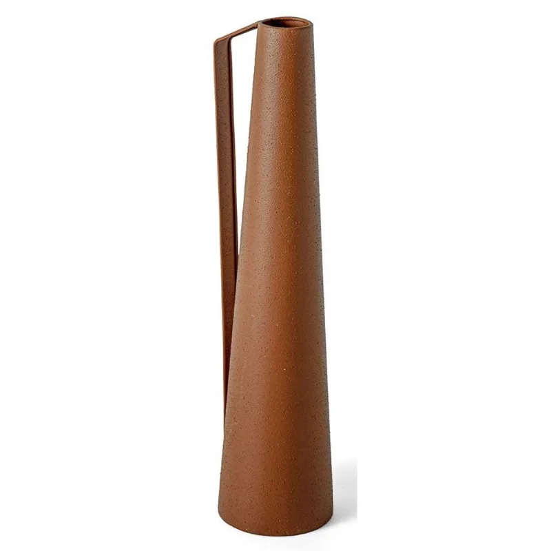 Vaso jarro em metal caramelo mart 41cm