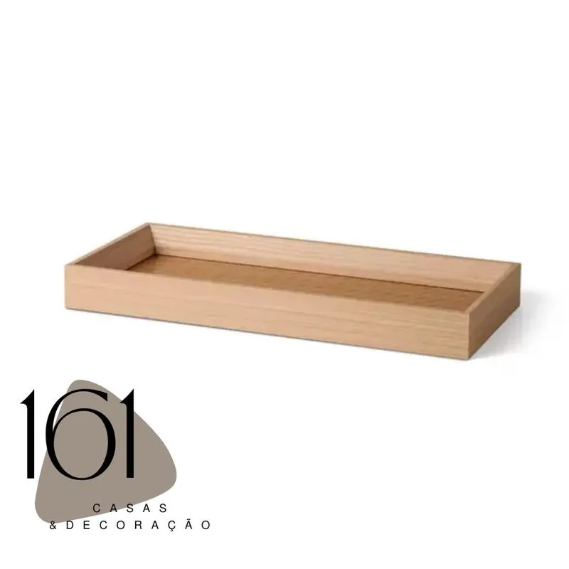 Bandeja em mdf com pu Retangular - Mart - 28 X 12 X 3 cm