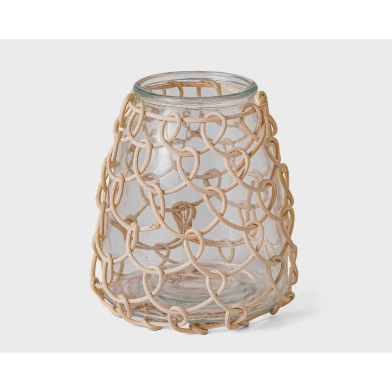 Vaso em Vidro c/ Fibra Natural 16852 Mart