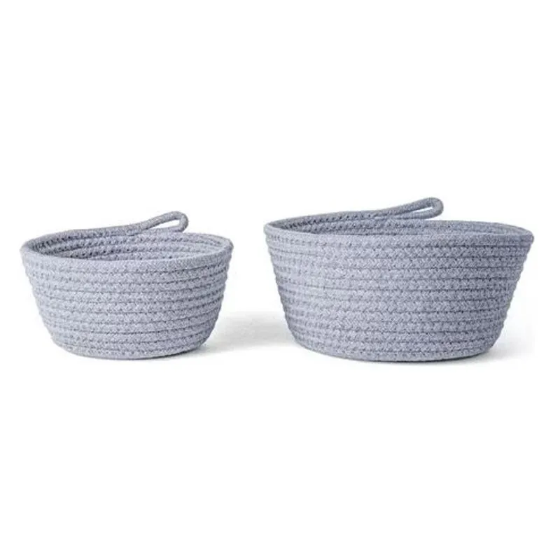 Kit cestos em algodao - 2 pcs - Cinza