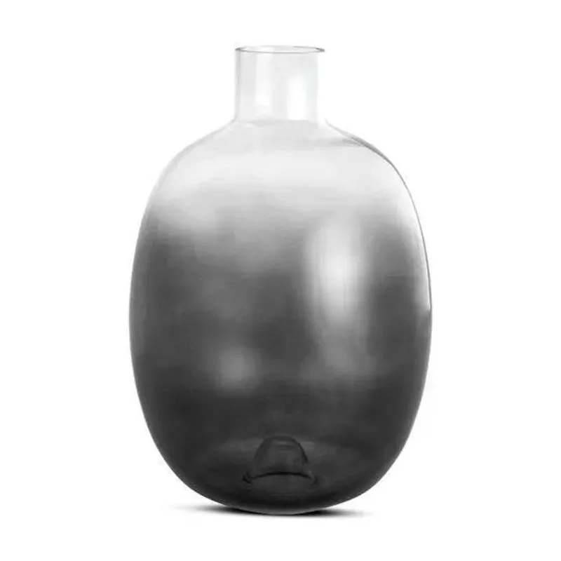 Vaso bojudo estilo garrafao em vidro cinza mart 36CM