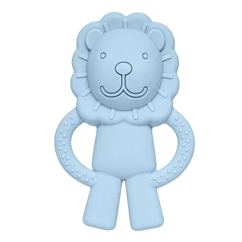Mordedor Para Bebê Em Silicone Leãozinho Azul - Buba