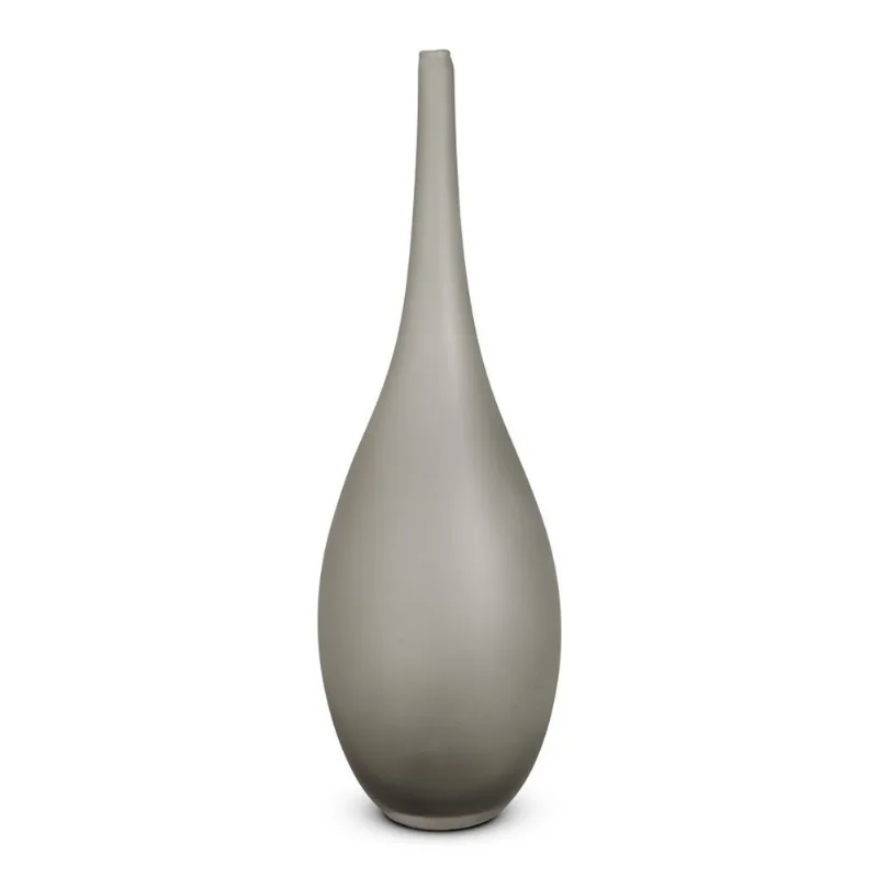 Vaso estilo garrafa em vidro cinza mart 48cm