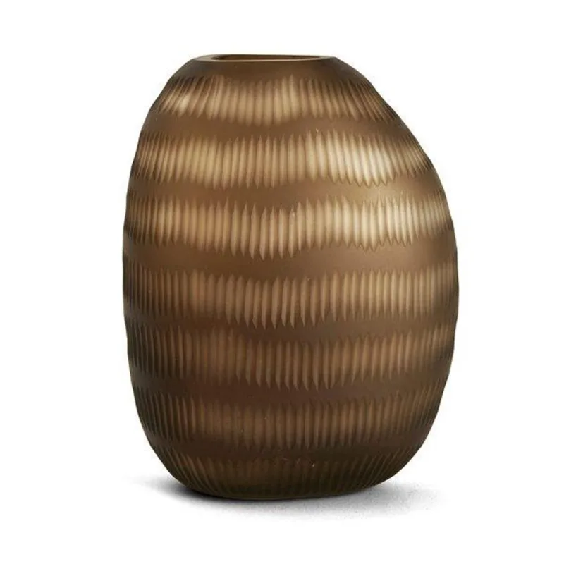 Vaso em vidro texturizado marrom mart 26CM