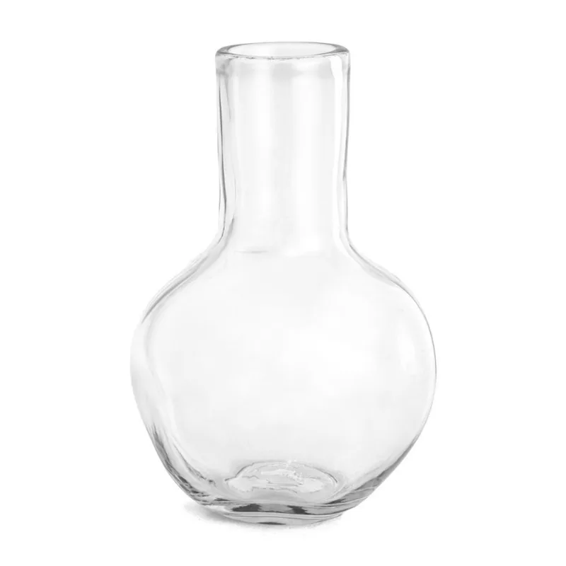 Vaso em vidro incolor geometrico com ondulações mart 26,5CM