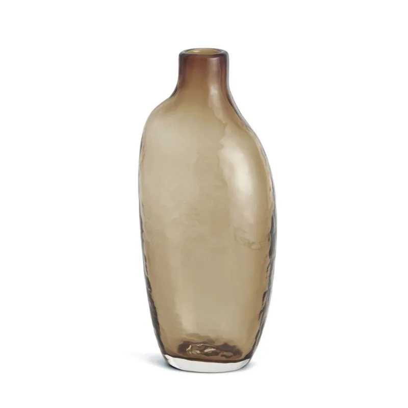 Vaso garrafa em vidro marrom mart 25,5cm