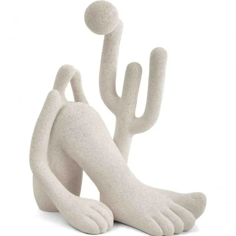 Escultura Abaporu 17485 Design Apurado Poliresina Branco Mart 27x13x32cm