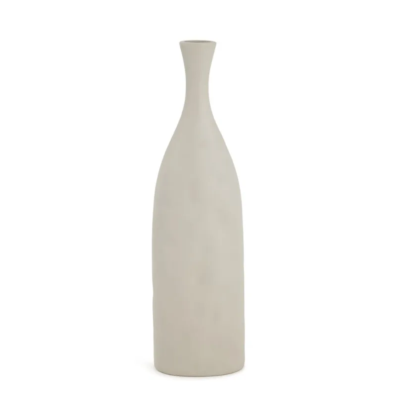 Vaso em polirresina estlo garrafa cinza mart 44cm