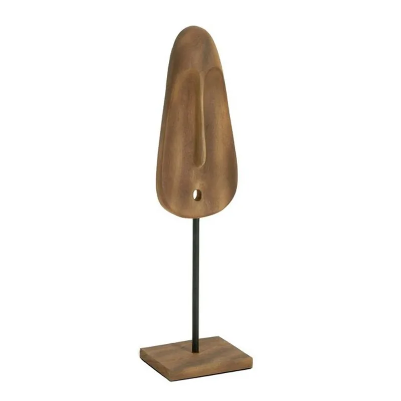 Escultura face em poliresina estilo madeira mart 41cm