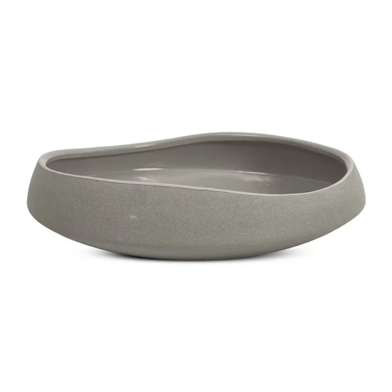 Centro de mesa em ceramica cinza mart 10x37cm