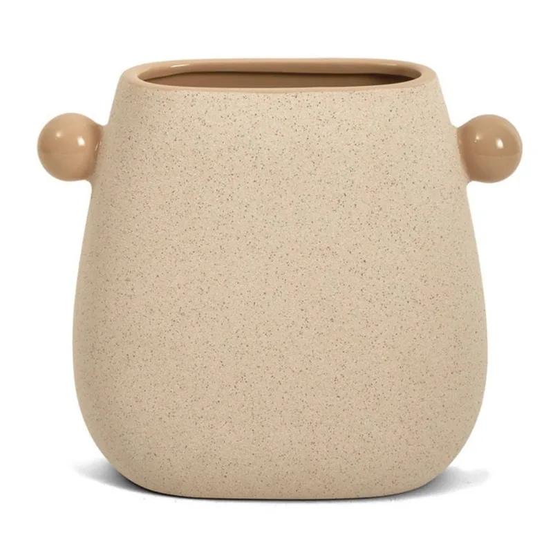 Vaso em ceramica rose E marrom mart 24,5cm