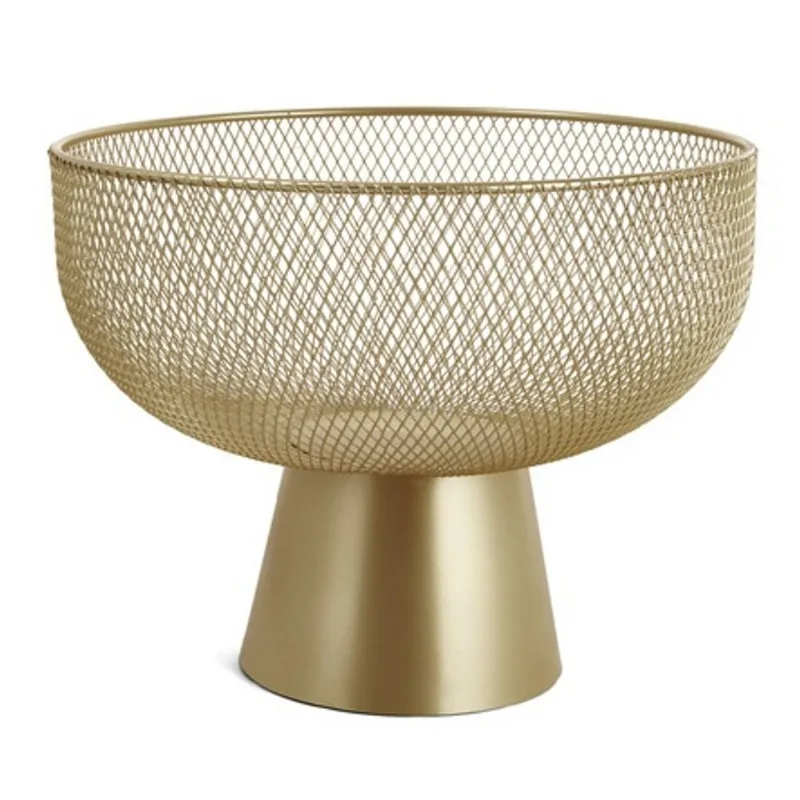 Centro de mesa em metal dourado aramado mart 30cm