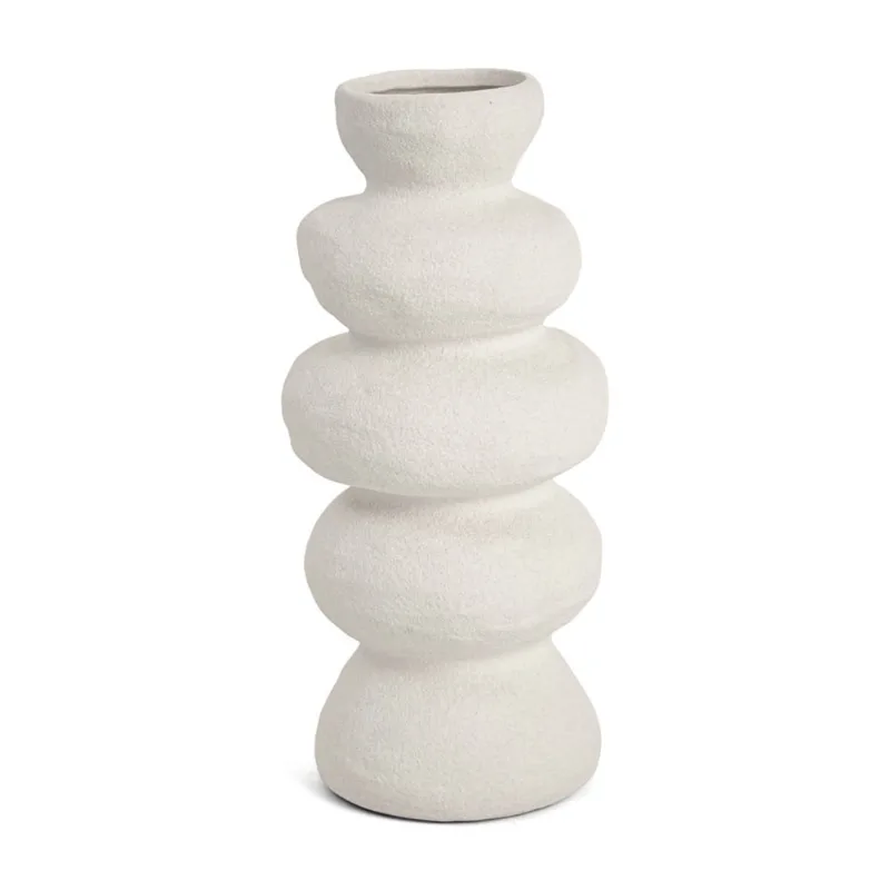 Vaso em ceramica branco mart rustico 30cm