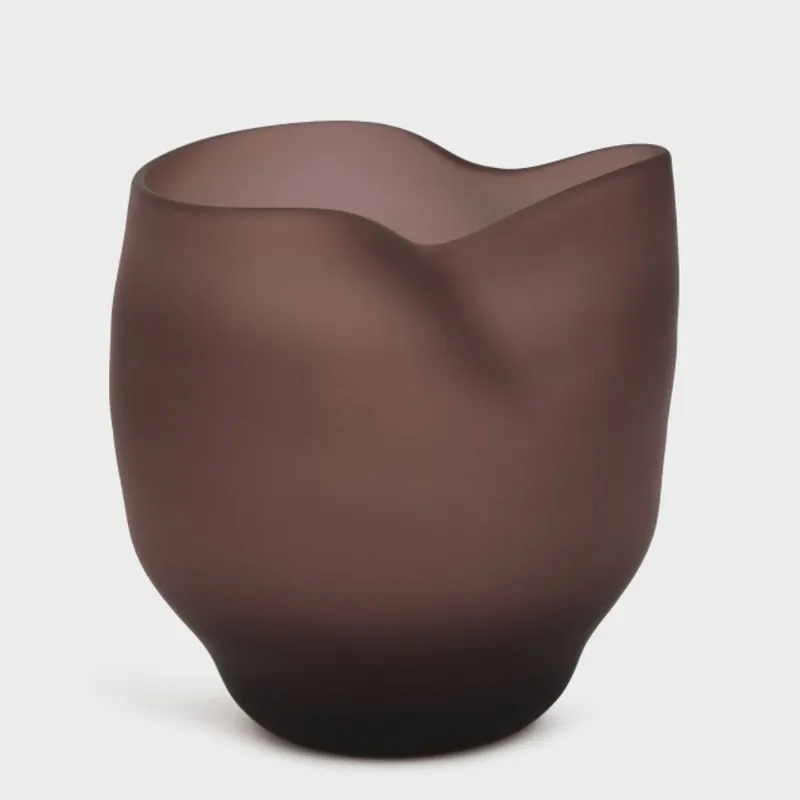 Vaso em vidro forma orgânica bordo mart 22cm