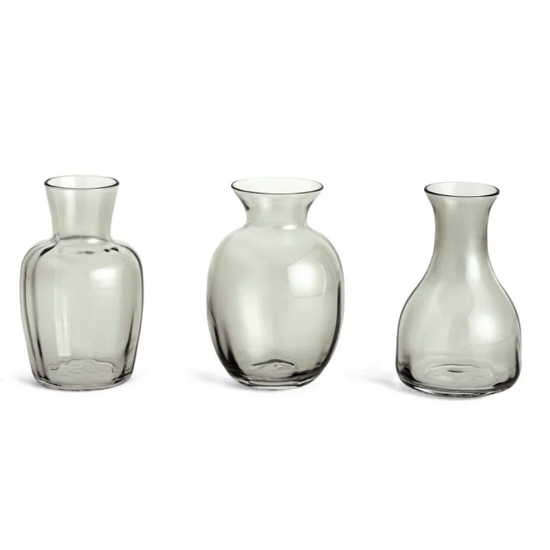 Kit minivasos em vidro verde mart - 3 pcs