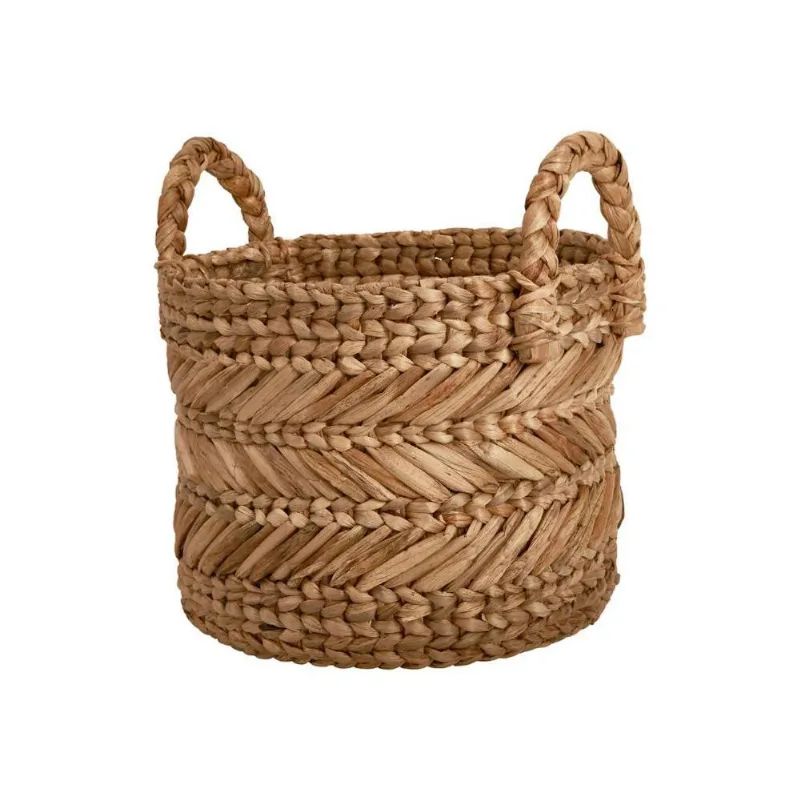 Cesto Decorativo Cachepot Em Fibra Natural Trançado Com Alça