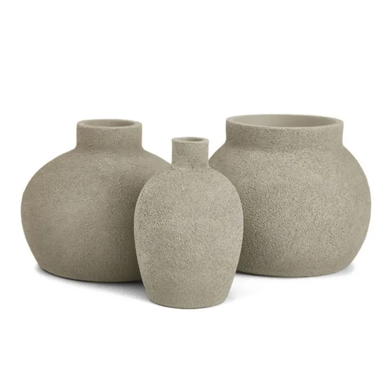 Kit 3 minivaso em poliresina verde rustico mart
