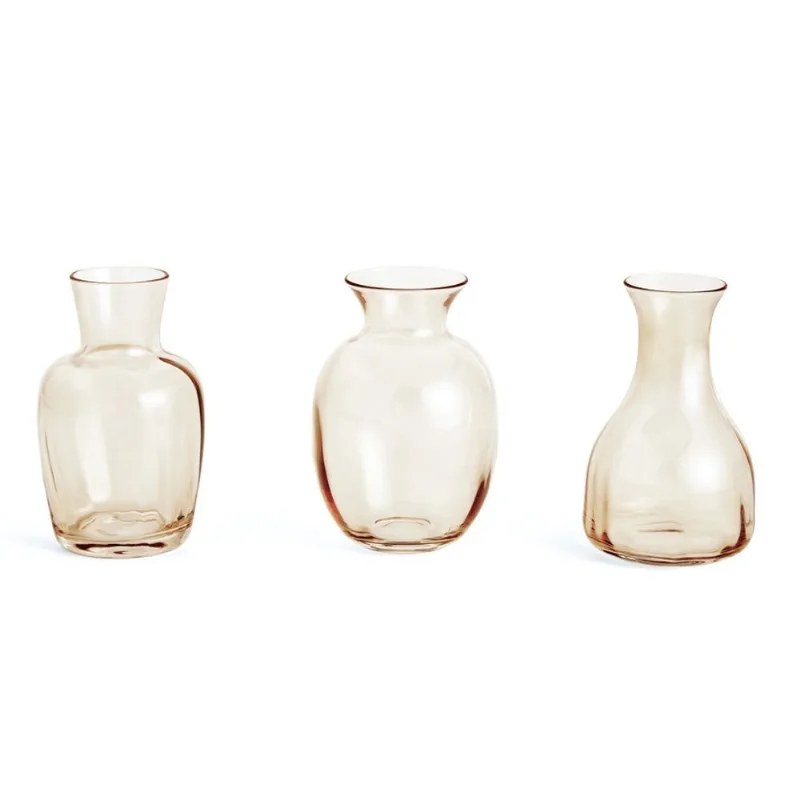 Kit minivasos em vidro âmbar mart - 3 pcs