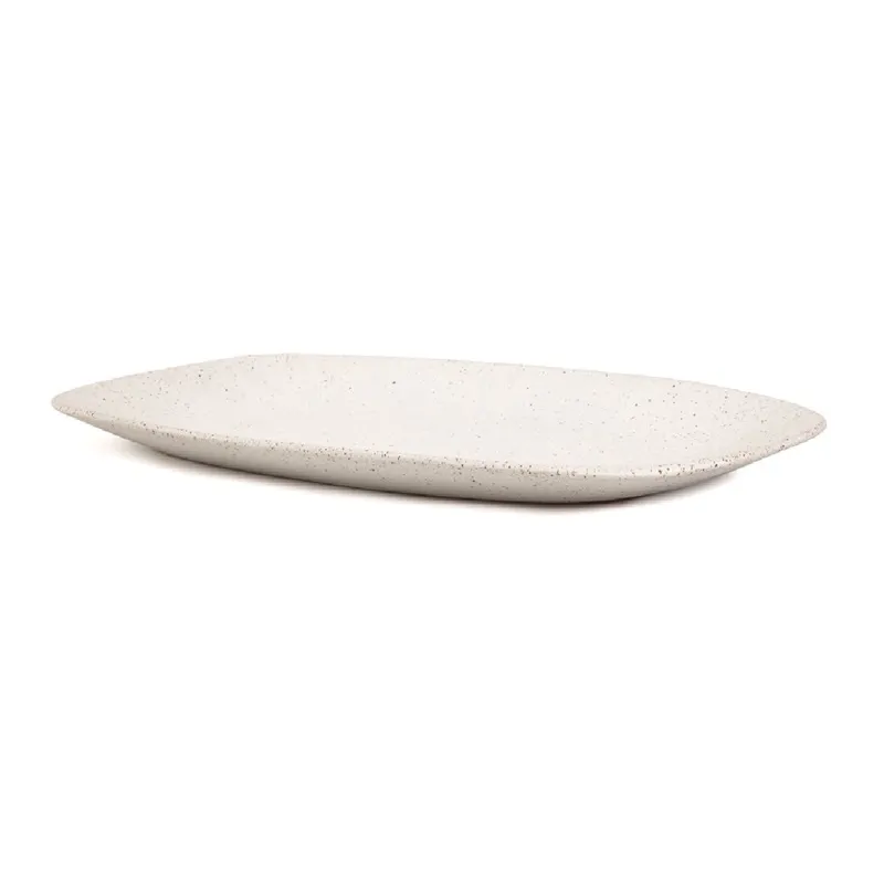 Bandeja em ceramica off white mart - 2,5x40,5cm