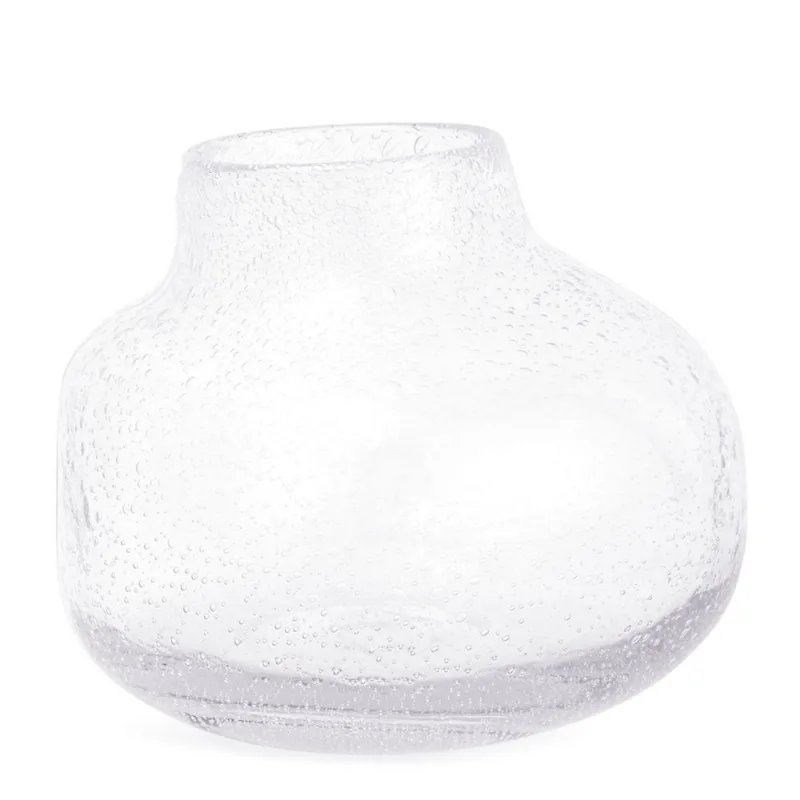 Vaso em vidro cristal c/ texturas lisas de mini gotas mart 15CM