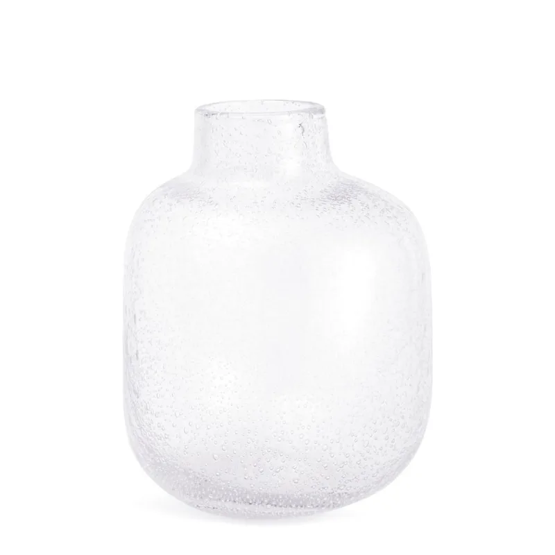 Vaso em vidro cristal c/ texturas lisas de mini gotas mart 21CM