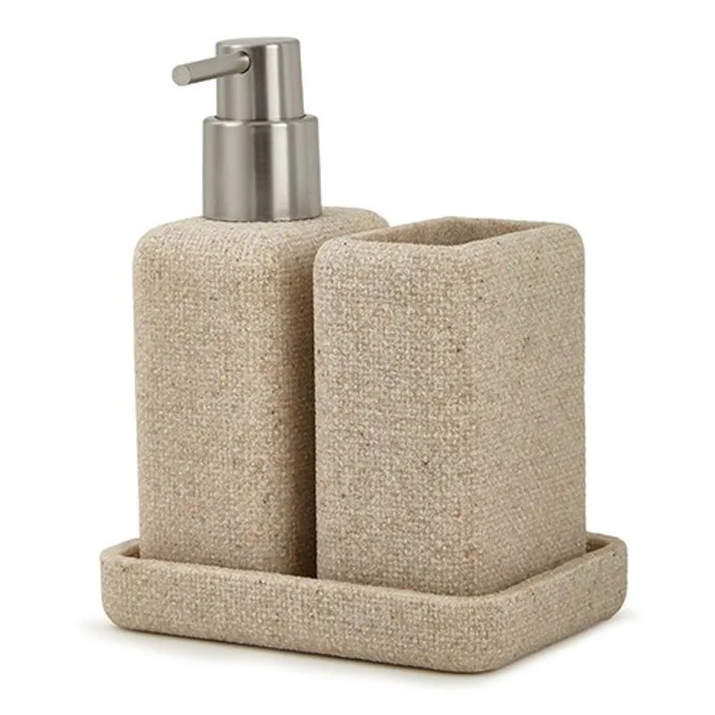 Kit para banheiro em polirresina 200ml - 3 pcs bege mart