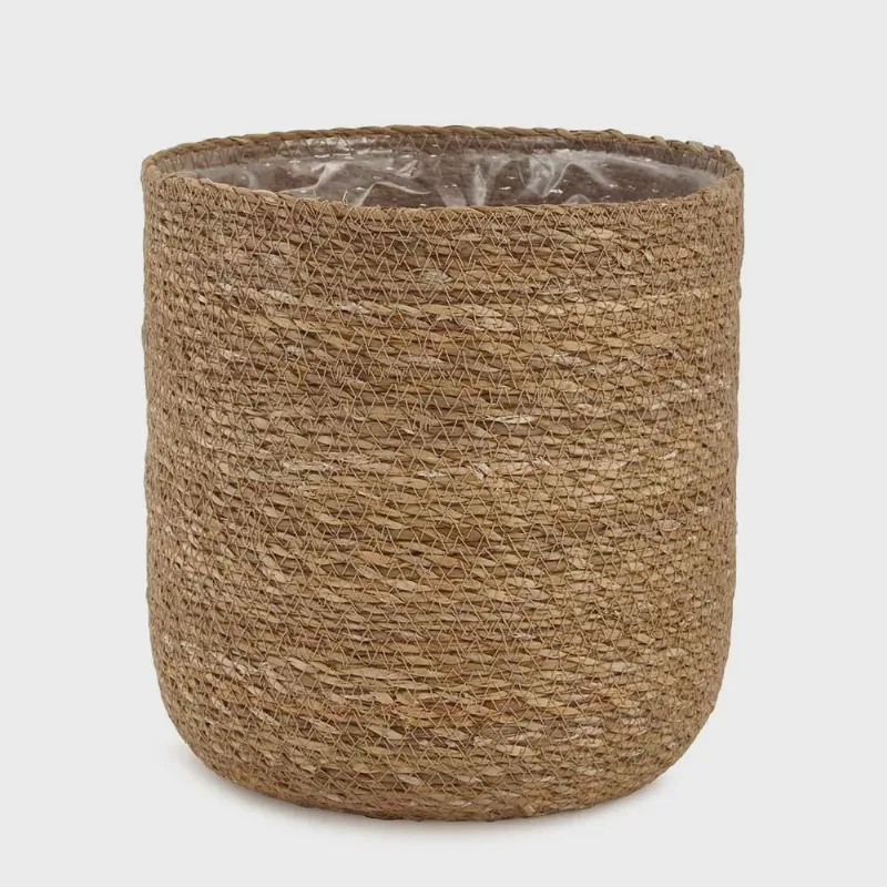 Cachepot em Fibra Natural Cesto Decorativo - Marrom