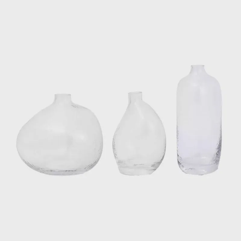 Conjunto com 3 Vasos em Vidro Incolor 12x14,5x19cm 18646 - Mart