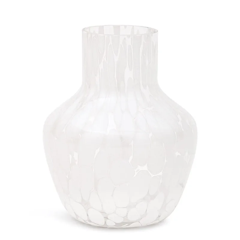 Vaso em vidro off white bojudo mart 11cm
