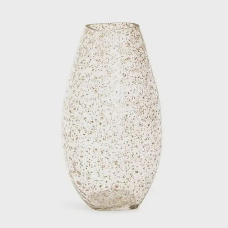 Vaso em Vidro com Pontos Dourados 24x14cm 18658 - Mart