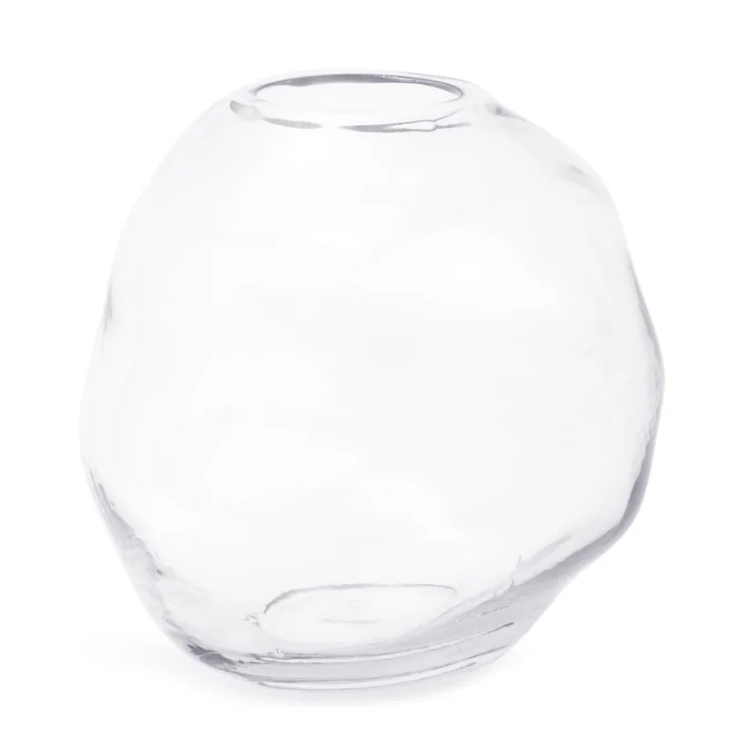 Vaso em vidro orgânico incolor mart 16cm