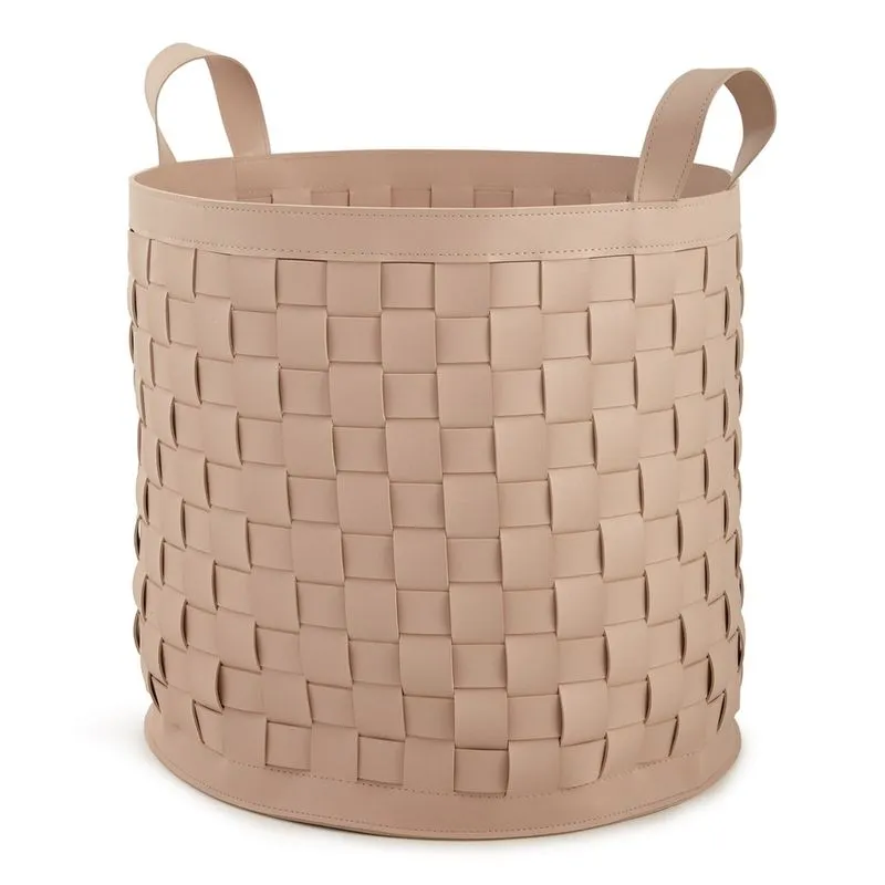 Cesto em pu bege mart 47x39cm