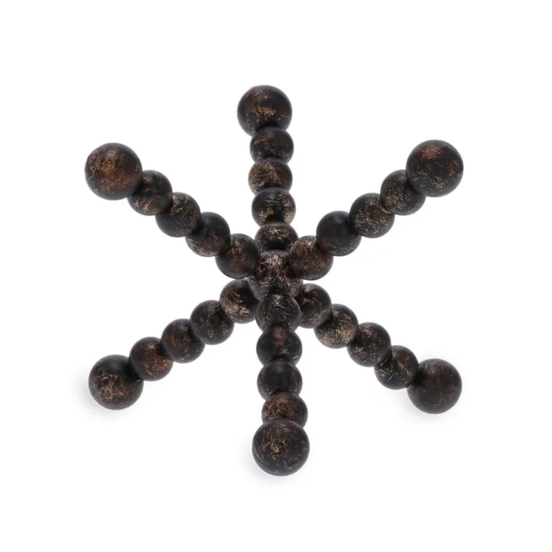 Escultura esferas em metal preto E dourado mart 13cm