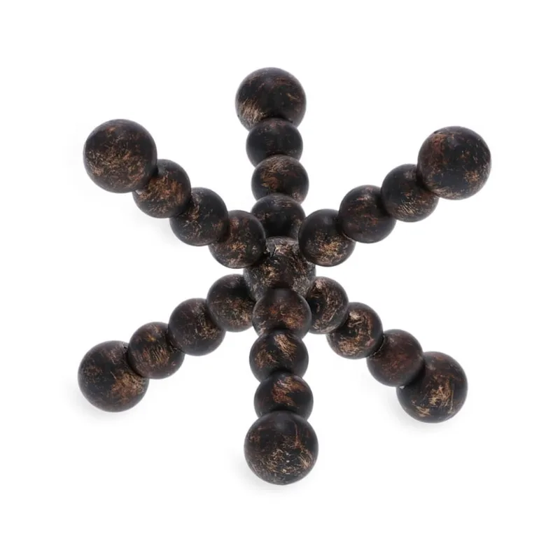 Escultura esferas em metal preto E dourado mart 11cm