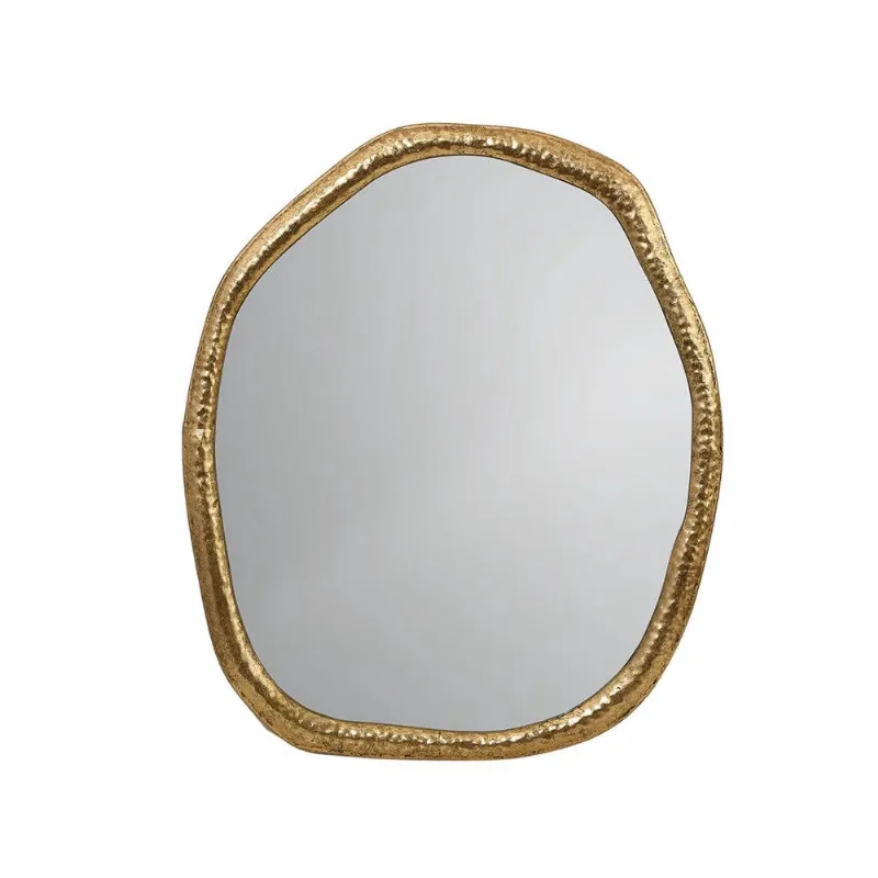 Espelho orgânico em metal dourado mart