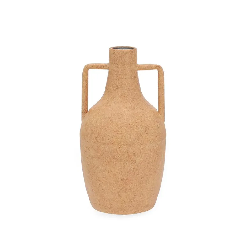 Vaso com alça em metal rustico bege mart 34,5CM