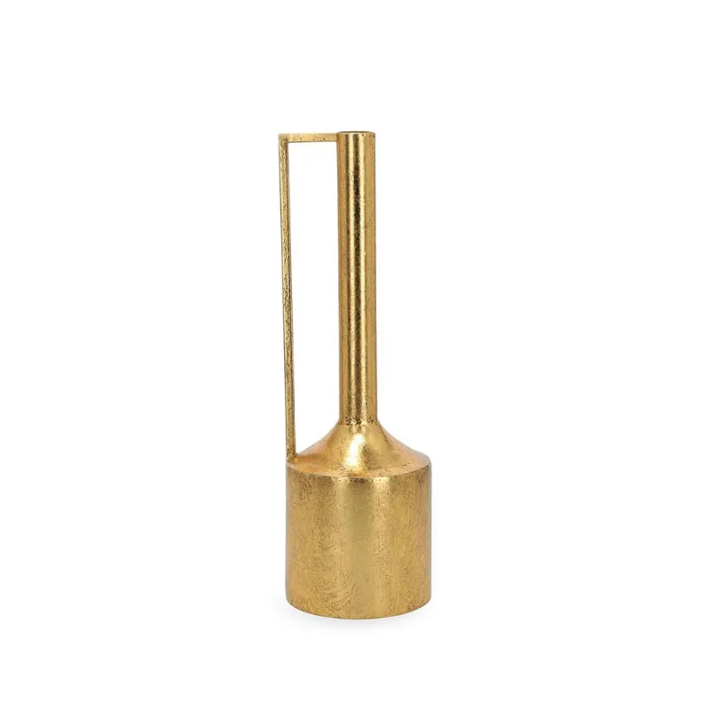 Vaso em metal com alça geometrico dourado mart 50CM