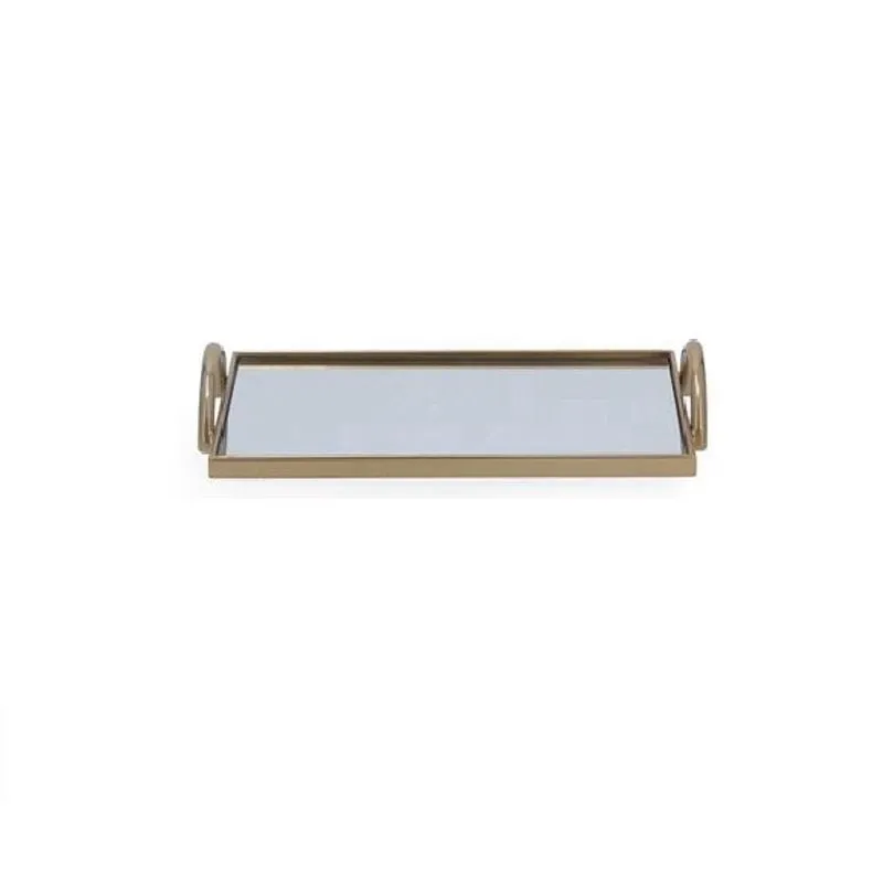Bandeja em metal com espelho dourado mart 40,5CM