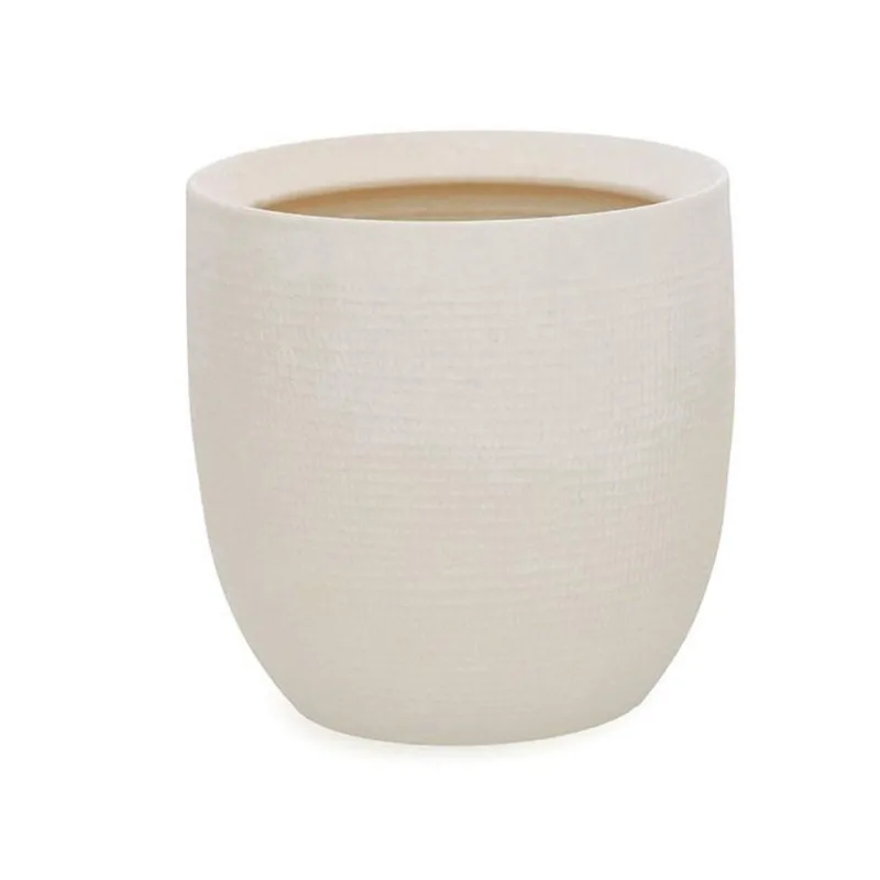 Cachepot em ceramica off white mart 23,5 cm