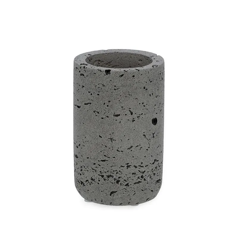 Copo porta escova de dentes em cimento cinza mart 11CM