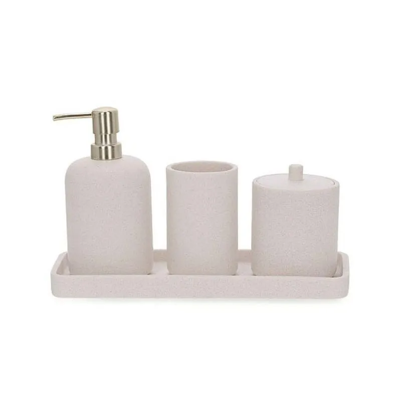 Conjunto Para Banheiro Em Poliresina Off White Com 4 Peças Mart