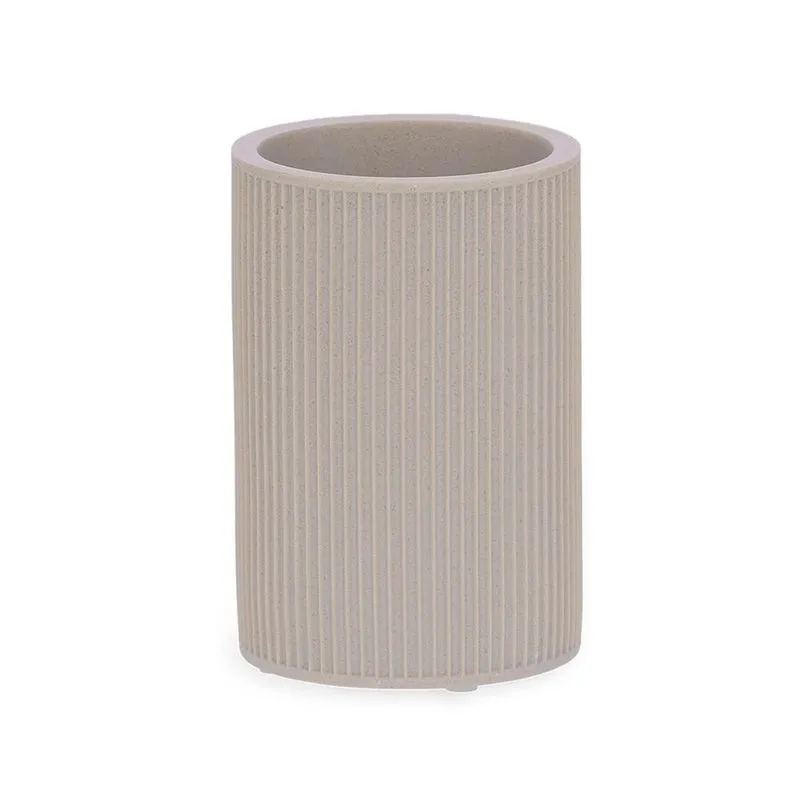 Copo porta escova de dentes em polirresina bege mart 11,5CM